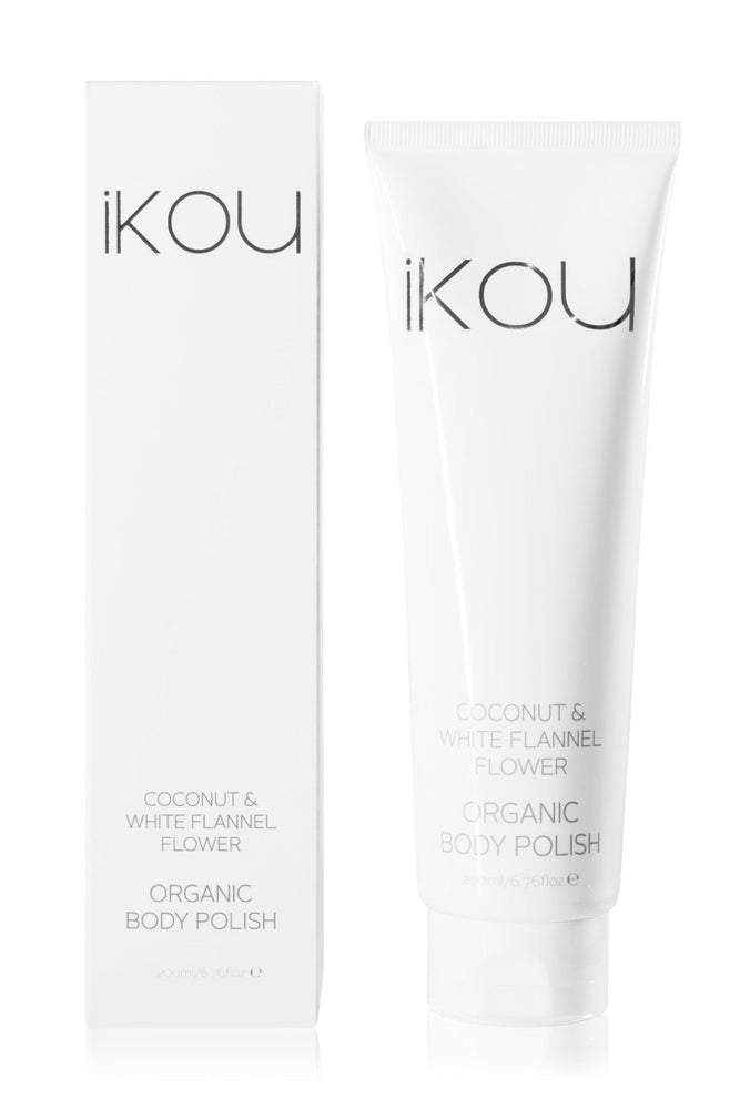 COCONUT & WHITE FLANNEL FLOWER ORGANIC BODY POLISH - iKOU